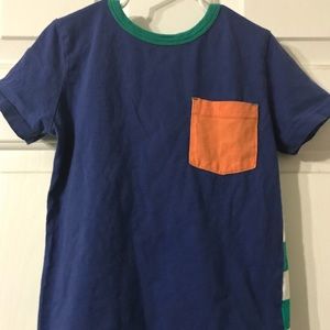 Mini Boden Boys 5-6 Color Block Tee Striped Back
